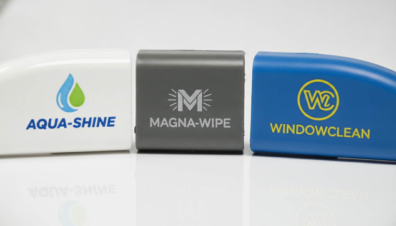 Logo application methods for OEM magnetic window cleaner branding