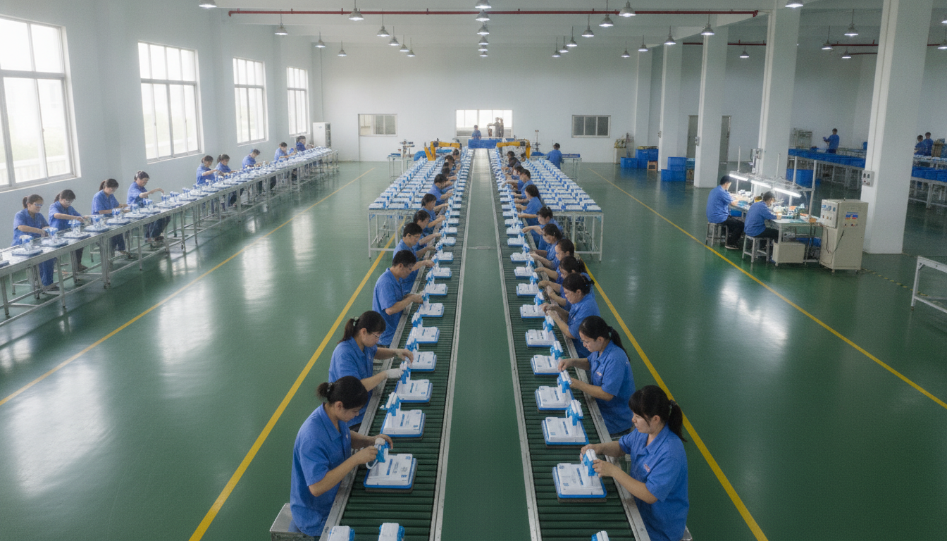 Magnetic window cleaner assembly line in Taizhou manufacturing facility